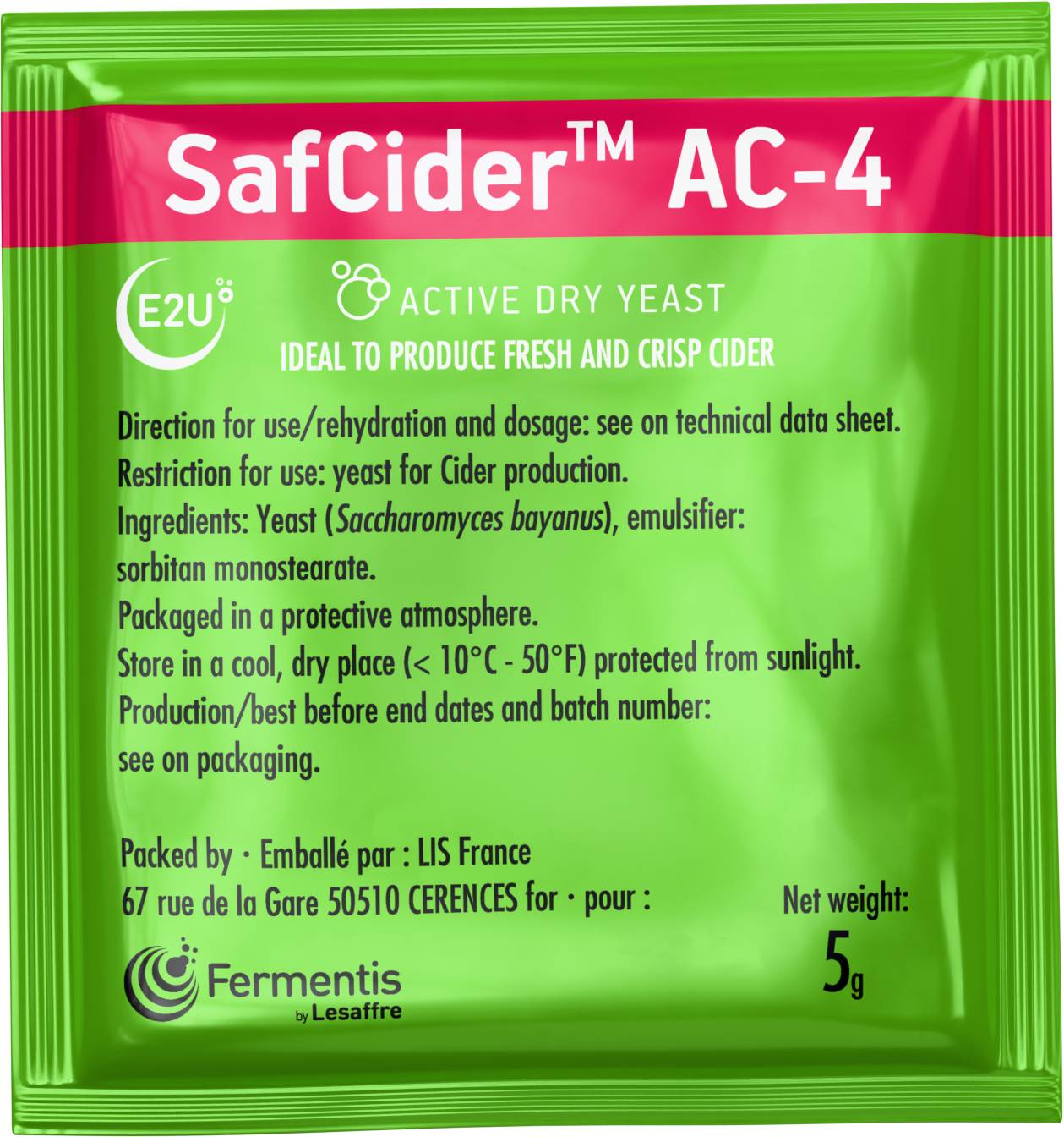 Fermentis SafCider AC-4, 5 g