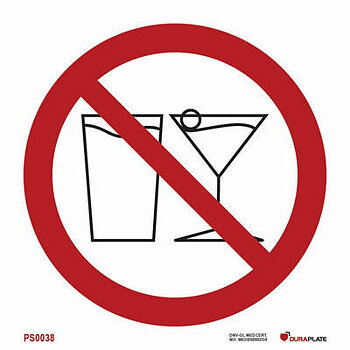 Förbudsskylt (PSS) "Alkohol förbjudet"