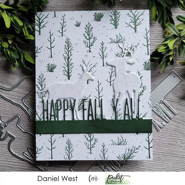 PICKET FENCE STUDIOS -Autumn Field 4x4 Inch Clear Stamps - 4