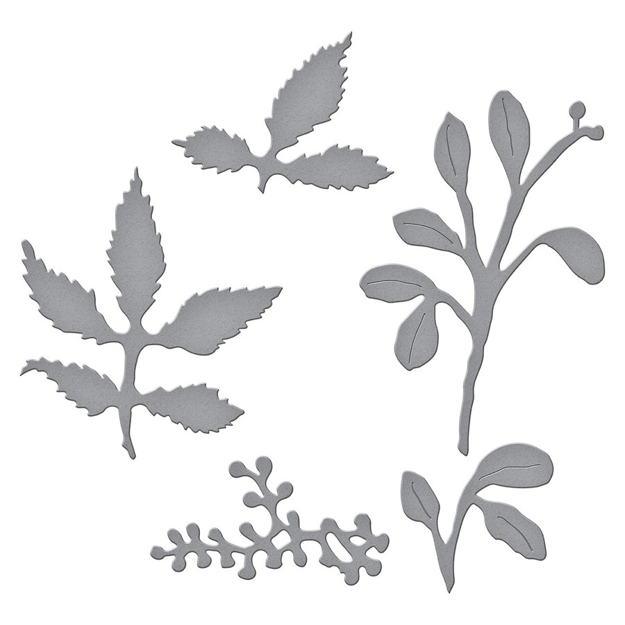Spellbinders Winterberry and Mistletoe Etched Dies