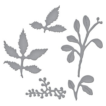 Spellbinders Winterberry and Mistletoe Etched Dies