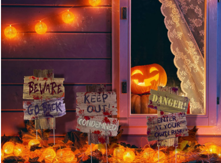Beware 3-pack Halloween-skyltar - 4