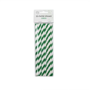 Sugrör | 20-pack | Grön och vit