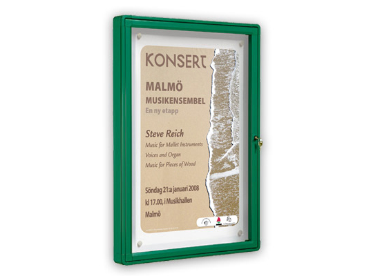 Informationstavla 2000 lackad ram Säkerhetsglas H 1000 x 1600