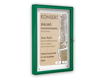 Informationstavla 2000 lackad ram Säkerhetsglas H 1350 x 1000