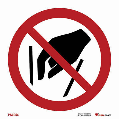 Prohibition sign (PSS) "No reaching in"