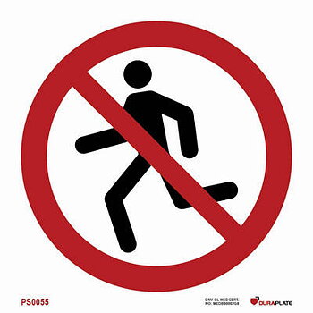 Prohibition sign (PSS) "No running"