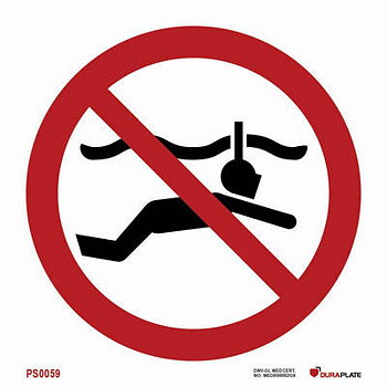 Förbudsskylt (PSS) "Förbjudet att snorkla"