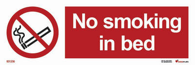Förbudsskylt (PSS) "No smoking in bed" - IMPA 33.8520