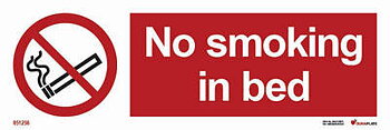 Förbudsskylt (PSS) "No smoking in bed" - IMPA 33.8520