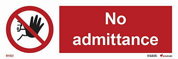 Prohibition sign (PSS) "No admittance" - IMPA 33.8549