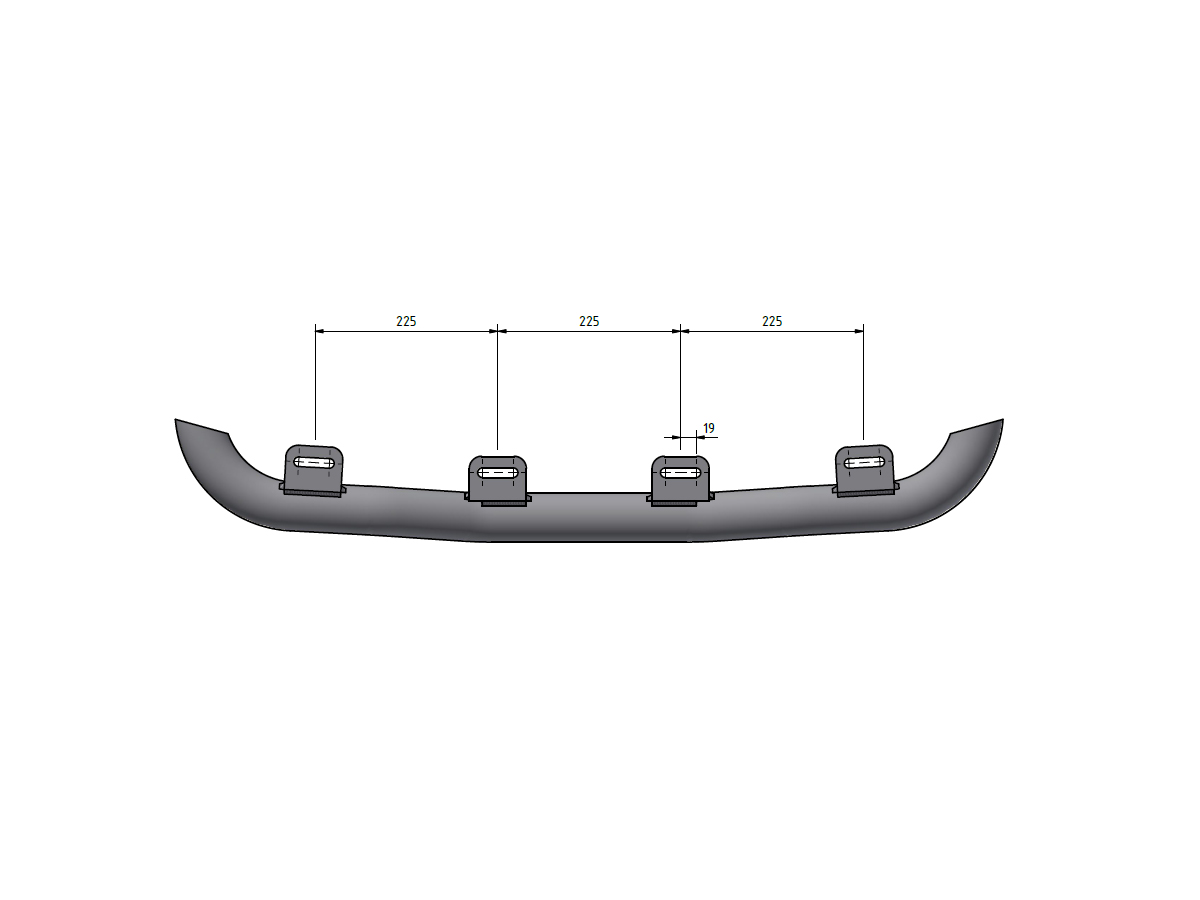 Q-LIGHT E63-1 frontbar  for 4pcs auxiliary lights. Design 1020mm with premium mounting kit - 3