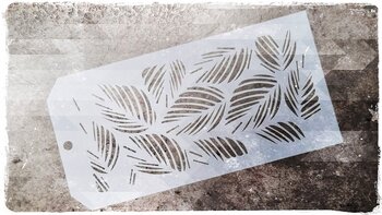 Stencil Ö med skelett blad som bakgrund 
