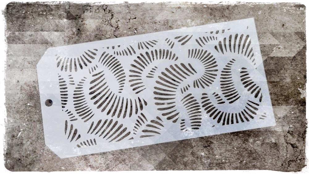 Stencil Ö med skelett halv cirklar