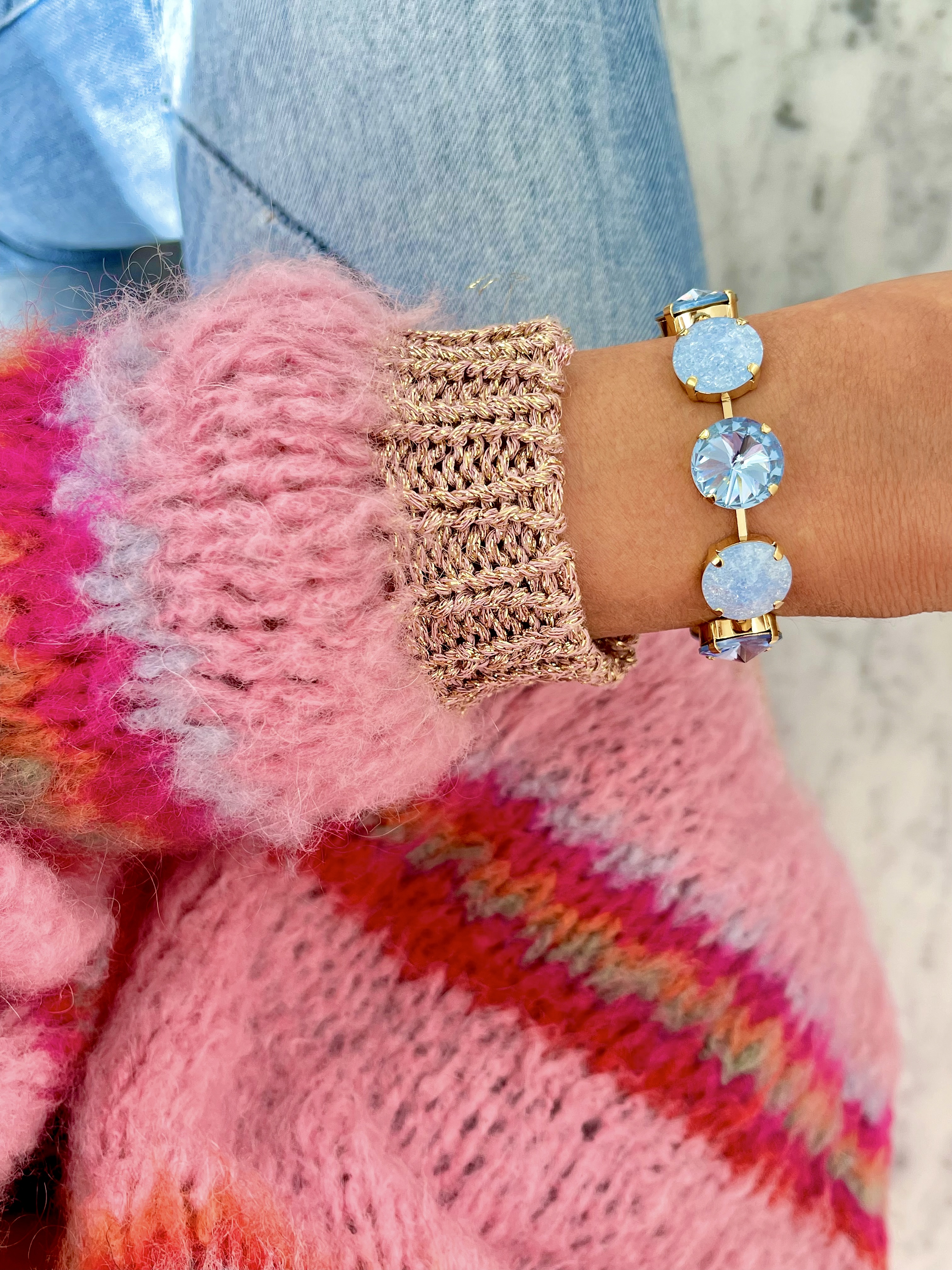 Bracelet Angelina Light Sapphire combo Gold - 2