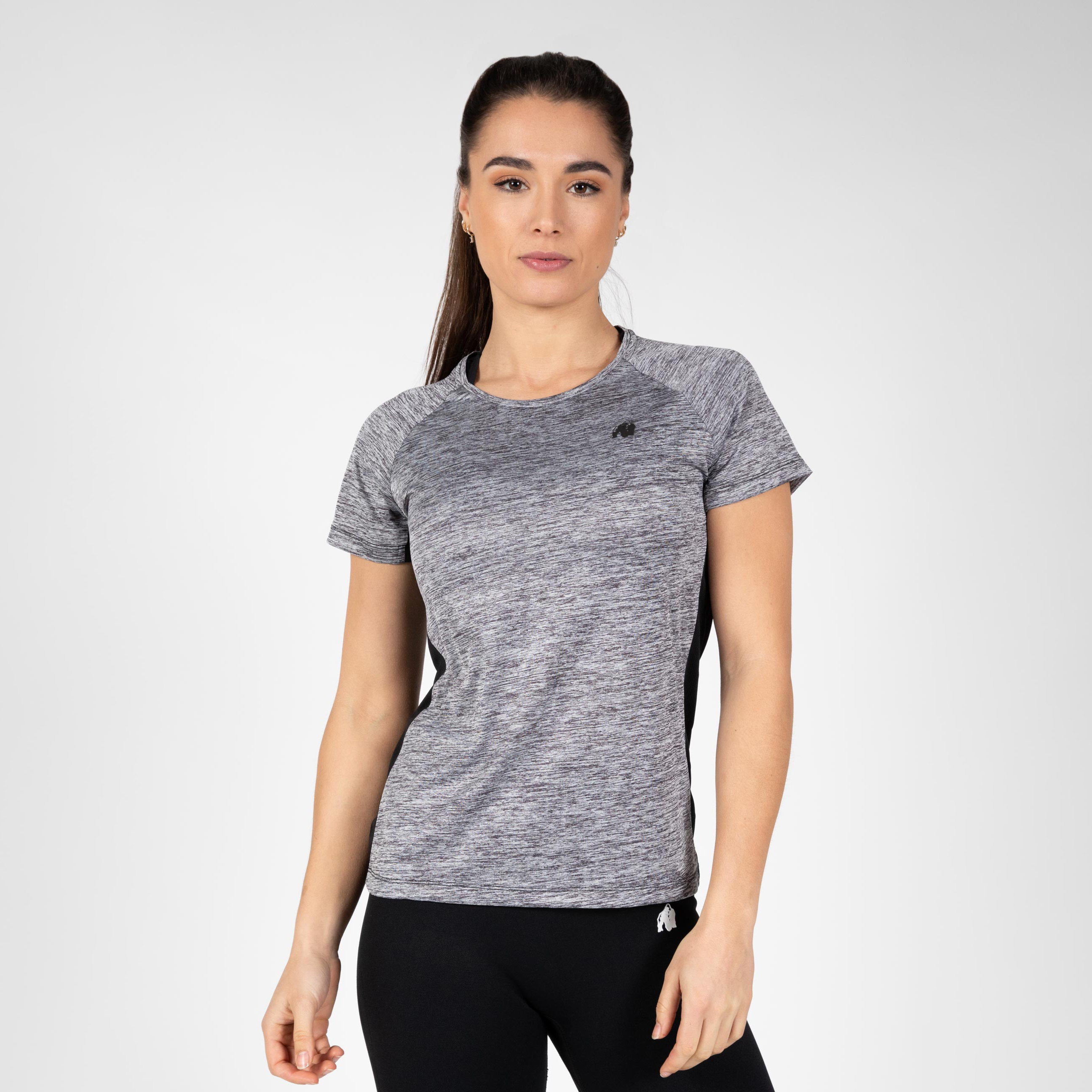 Monetta Performance T-Shirt, grey melange/black