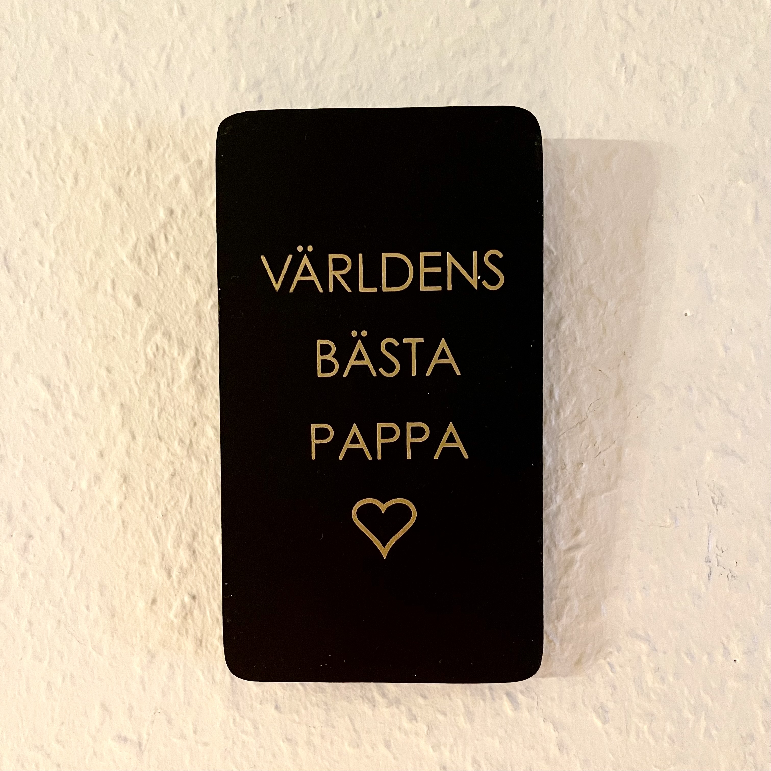 Tavla trä svart “Världens bästa pappa” guld 8x14 cm