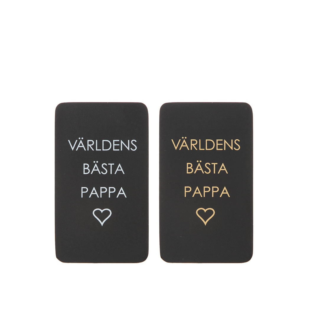 Tavla trä svart “Världens bästa pappa” guld 8x14 cm - 2