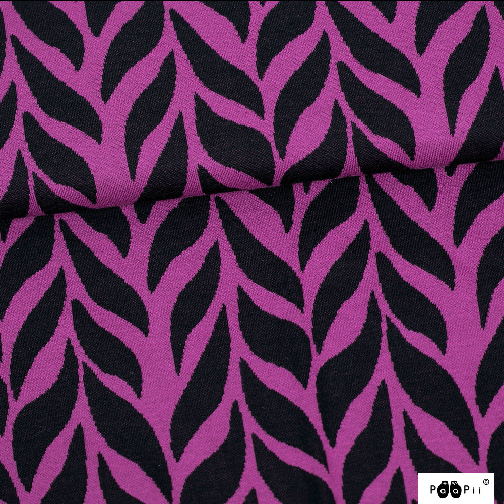 JACQUARD KNIT PLAIT - PURPLE - 5