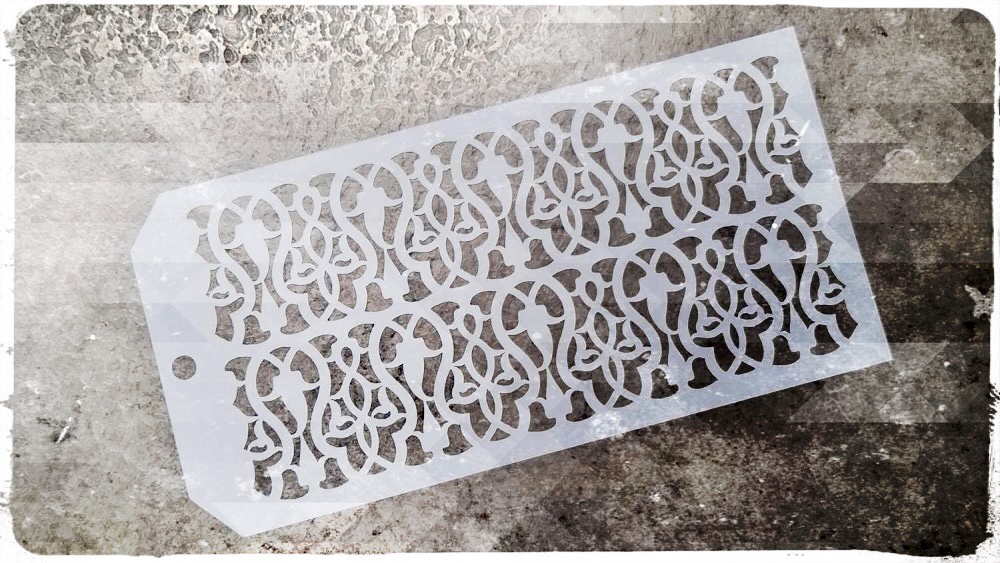 Stencil Ö med ornament och mönster