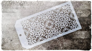 Stencil Ö med mindre vindruvsrankor ornament 