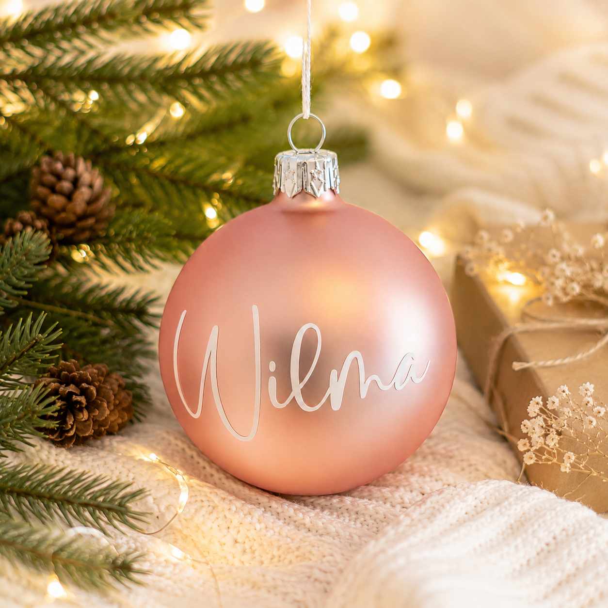 Julkula med namn Ljusrosa