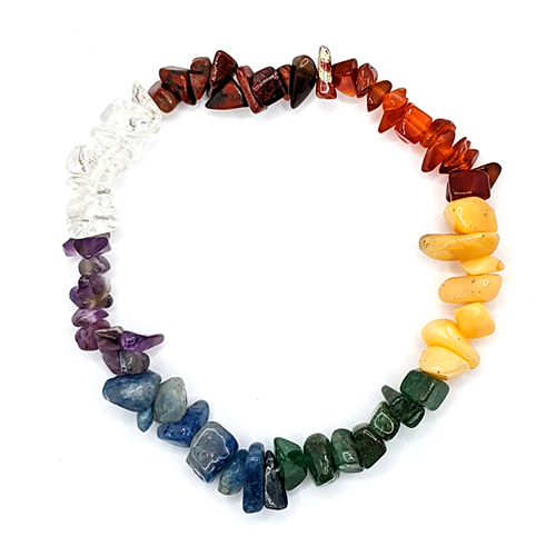 Armband med kristaller för respektive chakra
