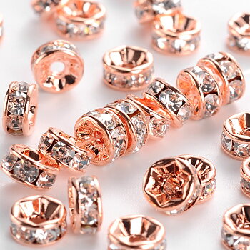 strass rondelle 6mm Rosegold Clear