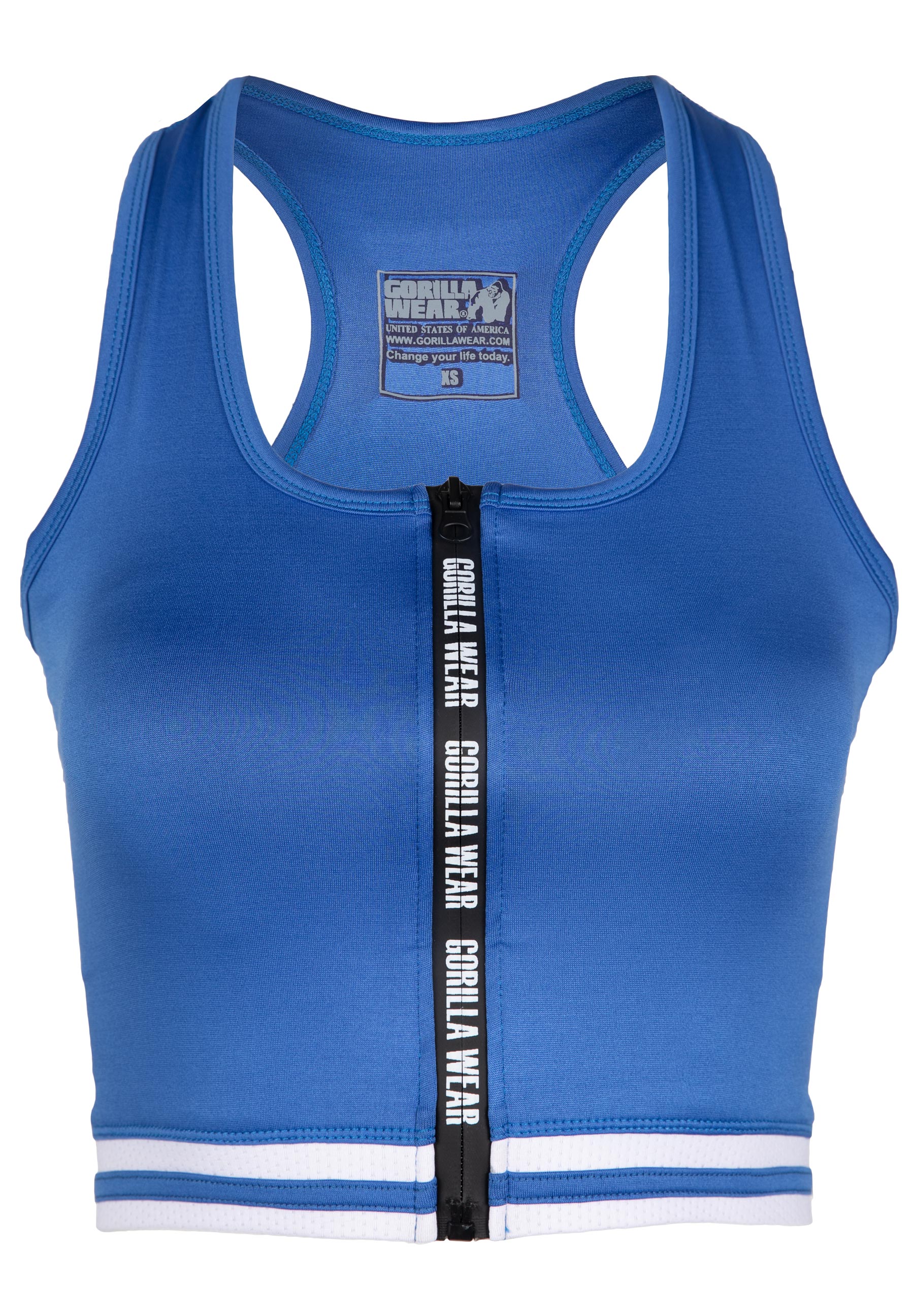 Mesa Zip Front Crop Top, blue - 5