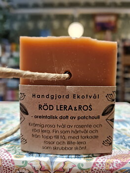 Ekotvål Röd Lera & Ros - orientalisk doft av patchouli på rep, 170g