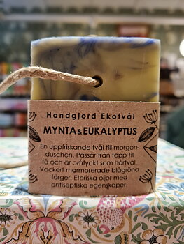 Ekotvål Mynta & Eukalyptus på rep, 170g, Malin i ratan