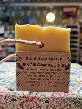 Ekotvål Ringblomma & Citrus på rep, 170g, Malin i ratan