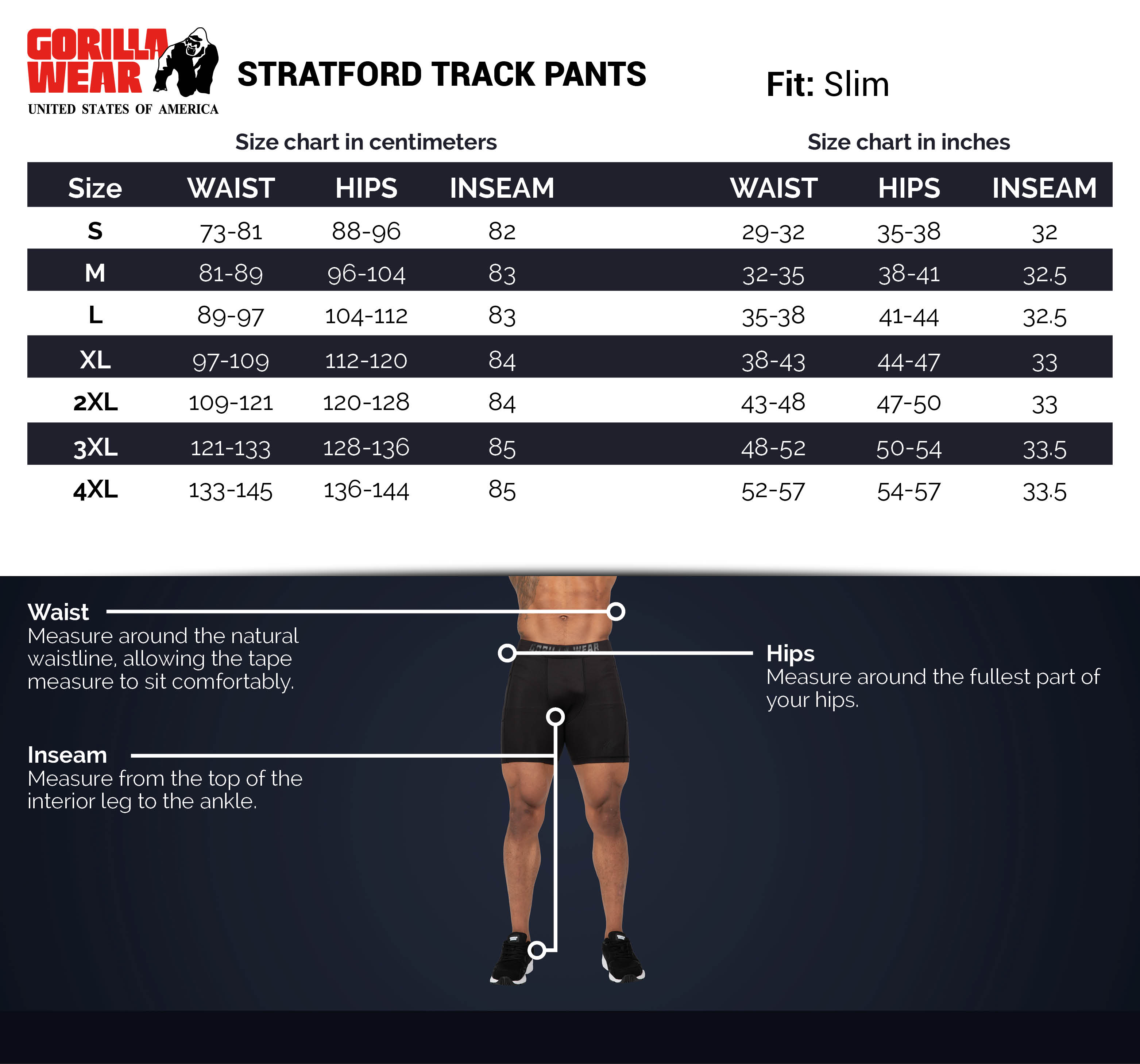 Stratford Track Pants - Black Gorilla Wear