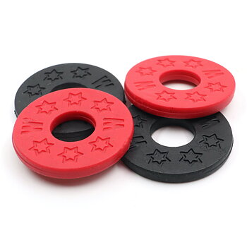 Strap Lock Silicone Rubber Red & Black (4-pack)