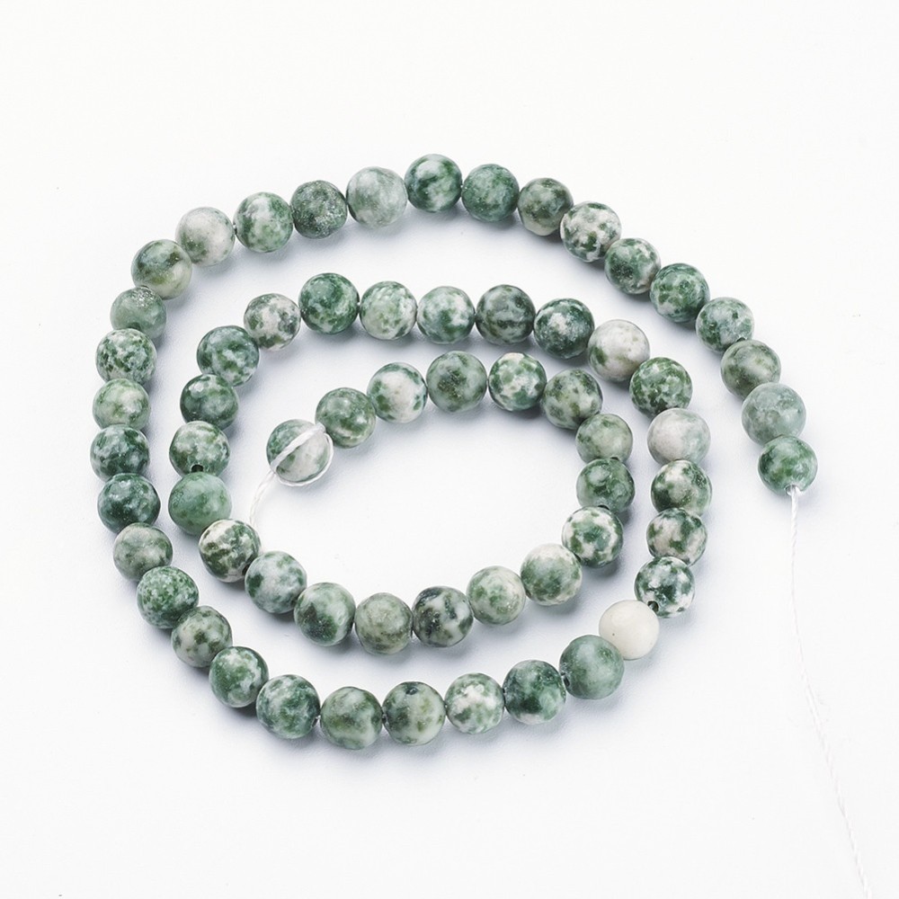 Semi Gems -  Green spot Jasper / Jaspis 6mm - 2