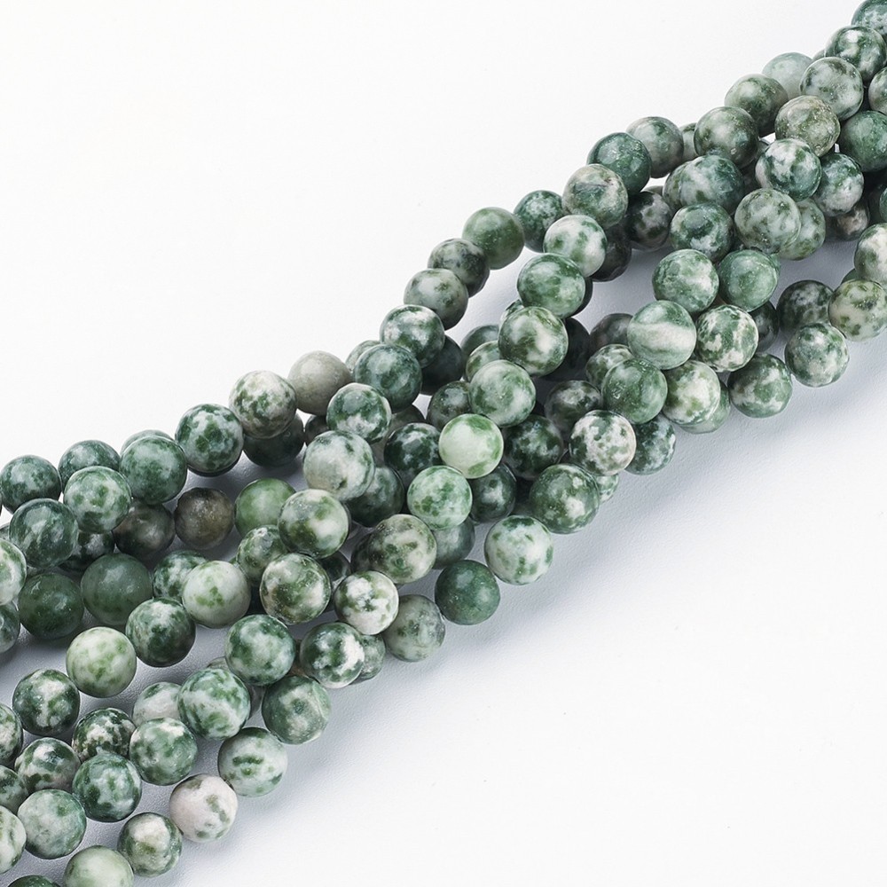 Semi Gems -  Green spot Jasper / Jaspis 6mm