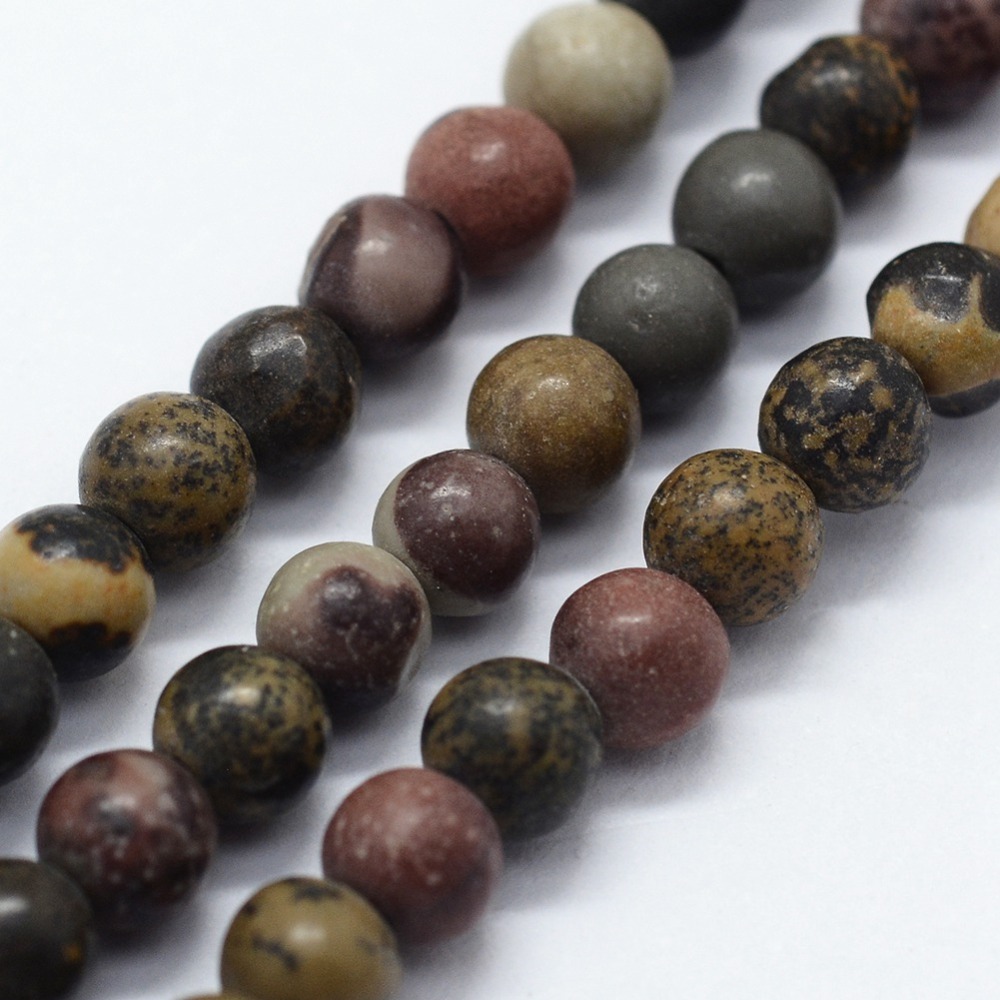 Halvädelsten - Dendritic Jasper / Jaspis, 8mm