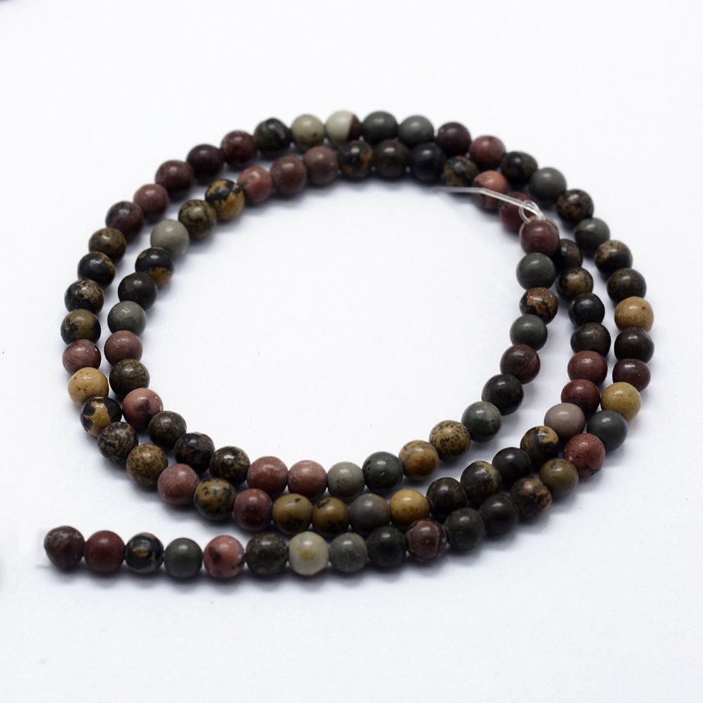 Halvädelsten - Dendritic Jasper / Jaspis, 8mm - 2