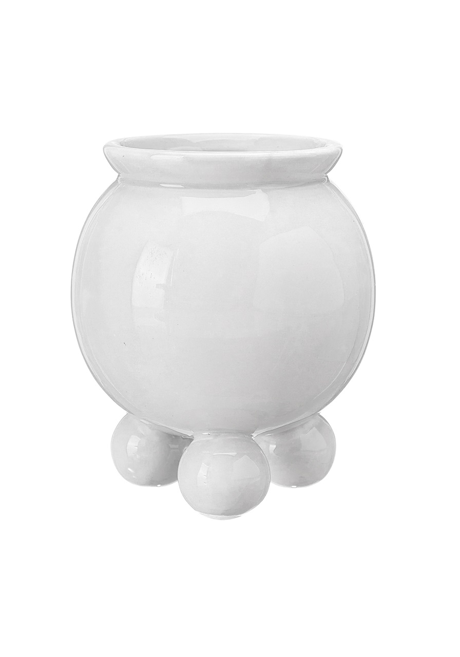Pot with ball feet - White - 9x10 cm - 4