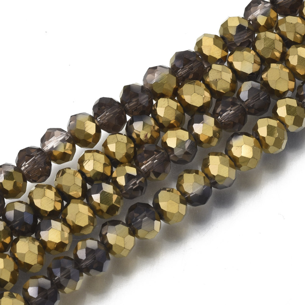 Facetterad , 6mm, Guld/ Lila, 1 Sträng