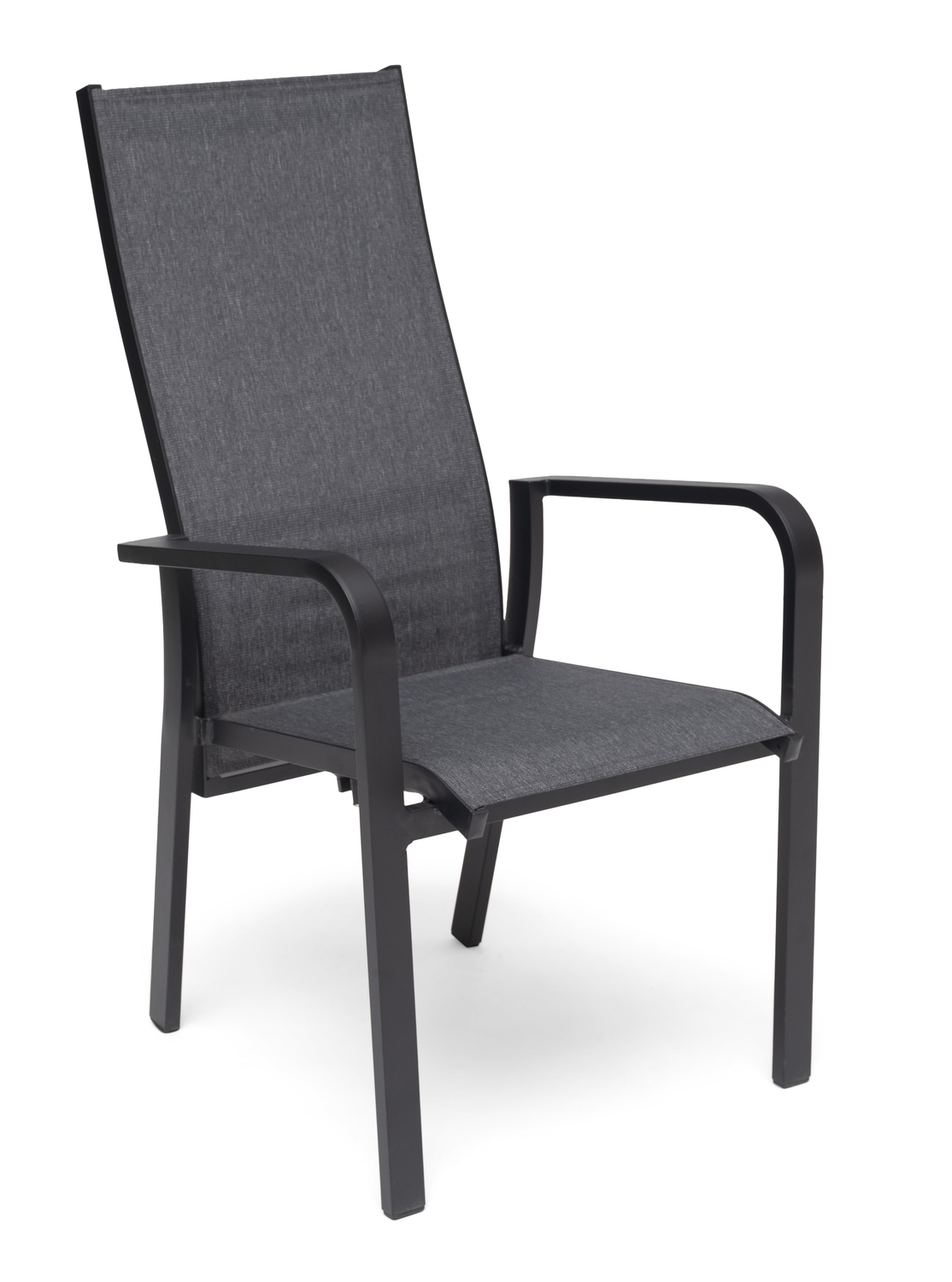 Hånger positionsstol svart från Hillerstorp i svart aluminium och grå textilen