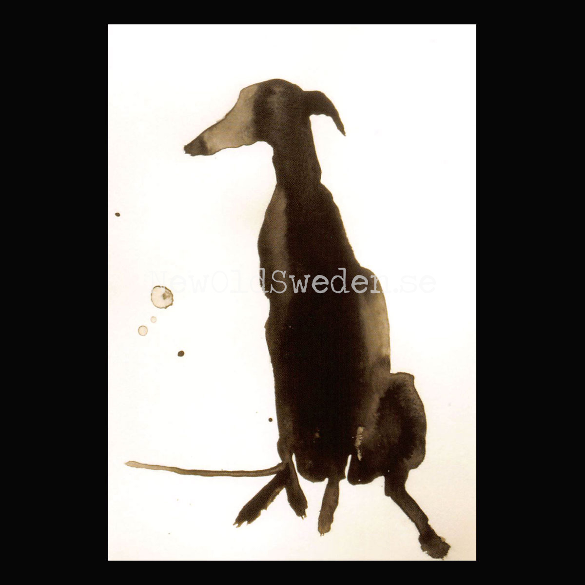 Leaning Hound 2015 - Sally Muir - Postcard A6 - 1607