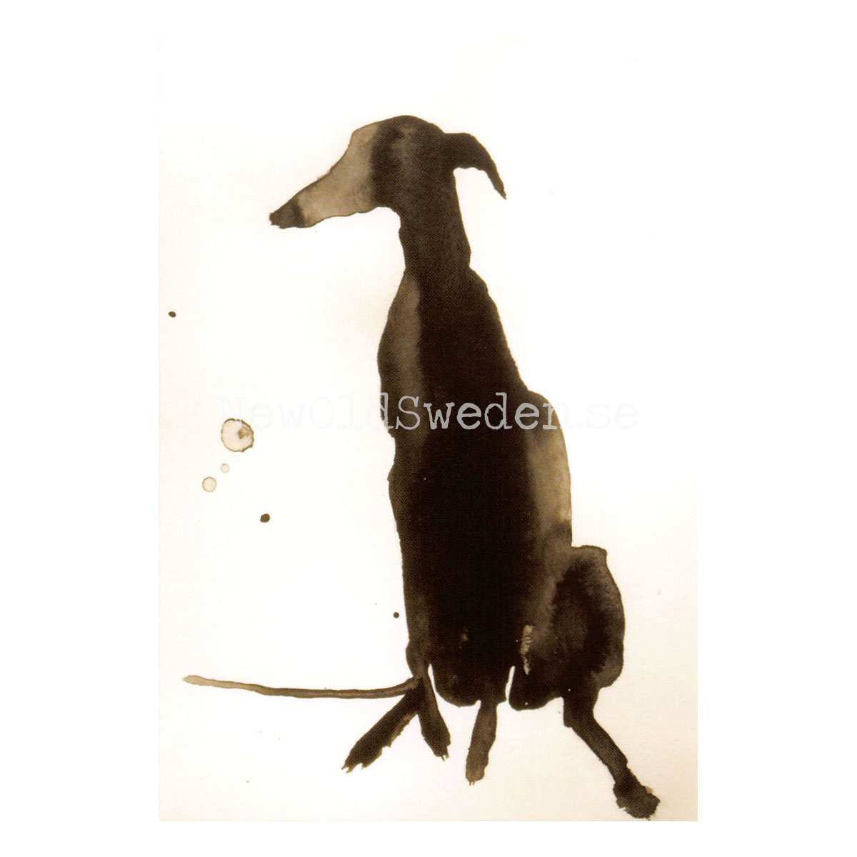 Leaning Hound 2015 - Sally Muir - Postcard A6 - 1607 - 2