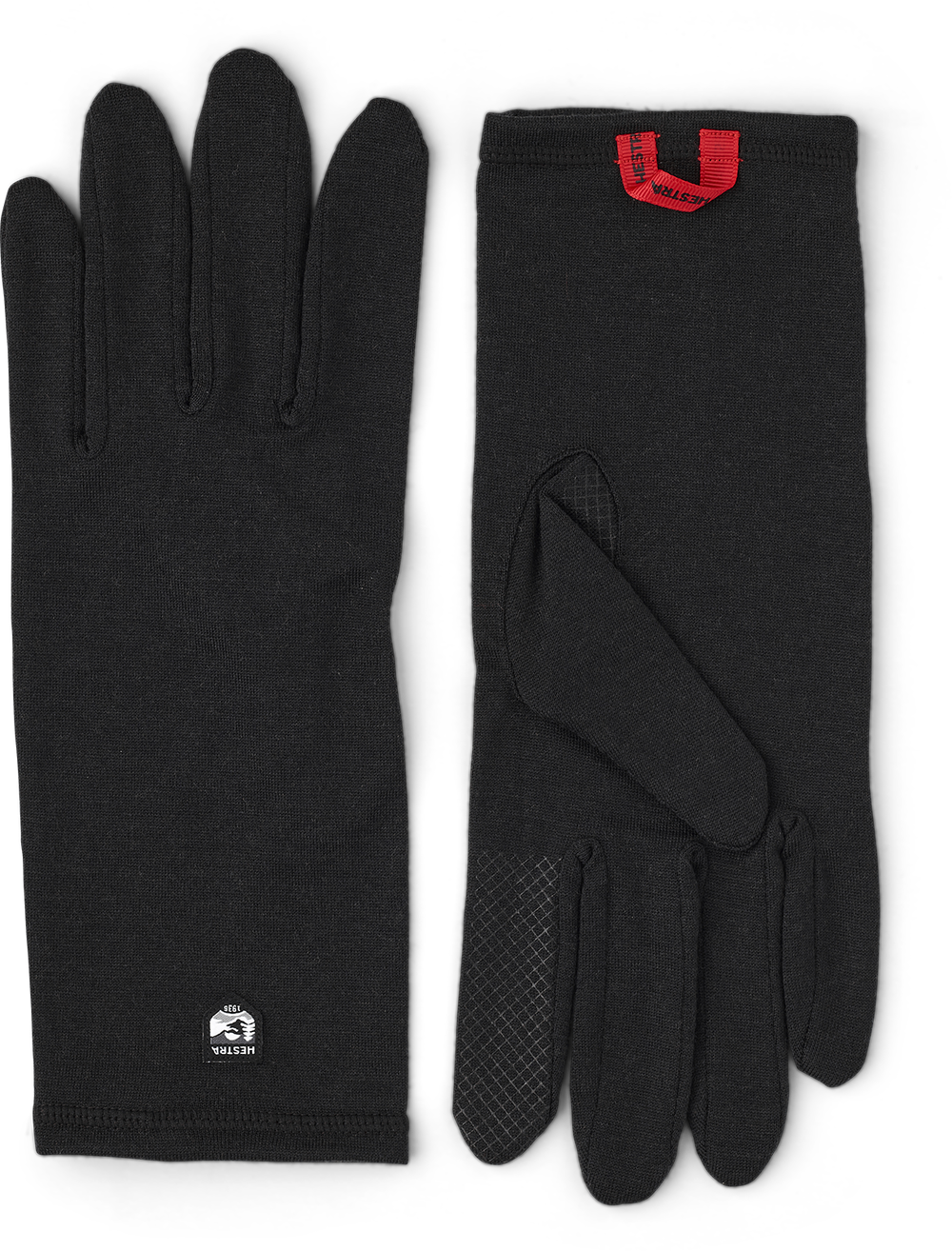 Hestra Merino Wool Liner Long 5 finger Black