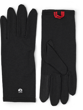 Hestra Merino Wool Liner Long 5 finger Black
