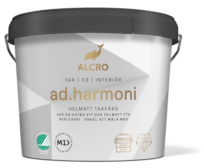AD.Harmoni Takfärg Vit/Bas A 1L