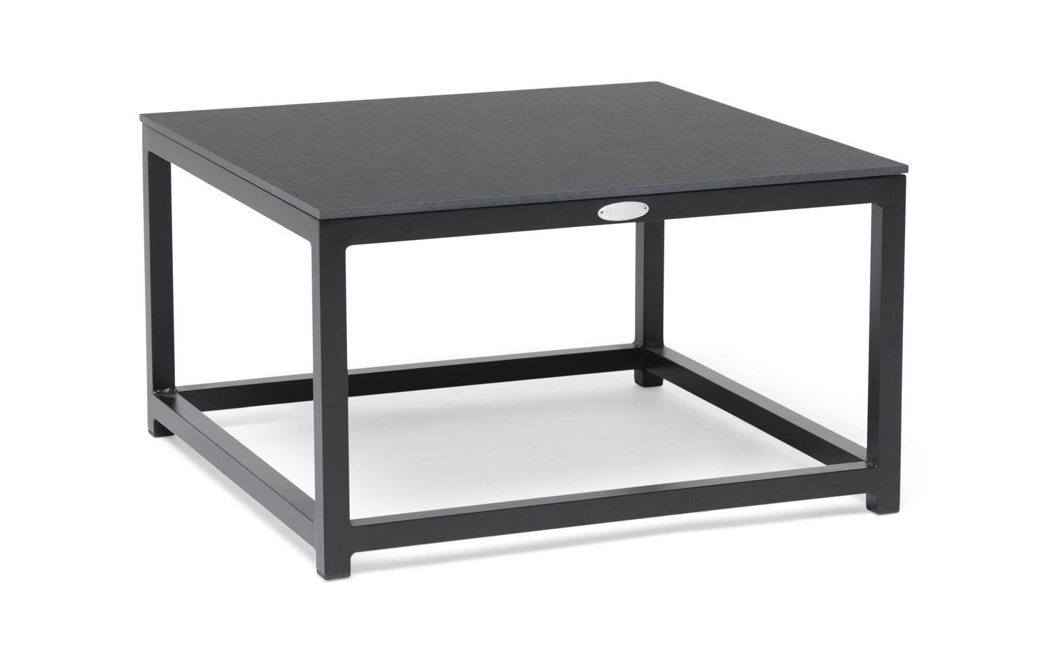 Jet Set soffbord svart svart från Hillerstorp med svart aluminiumstativ och svart laminatskiva