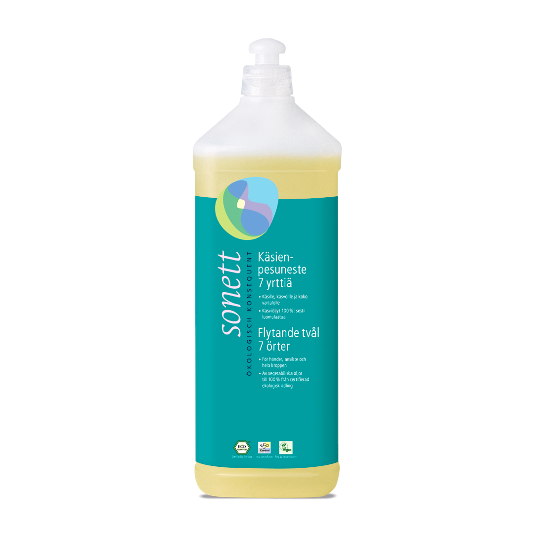 Flytande Tvål 7 örter refill 1 liter, Sonett