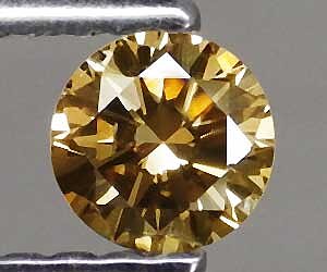 Diamante de champán natural genuino redondo de 0,21 ct raro de 3,8 mm
