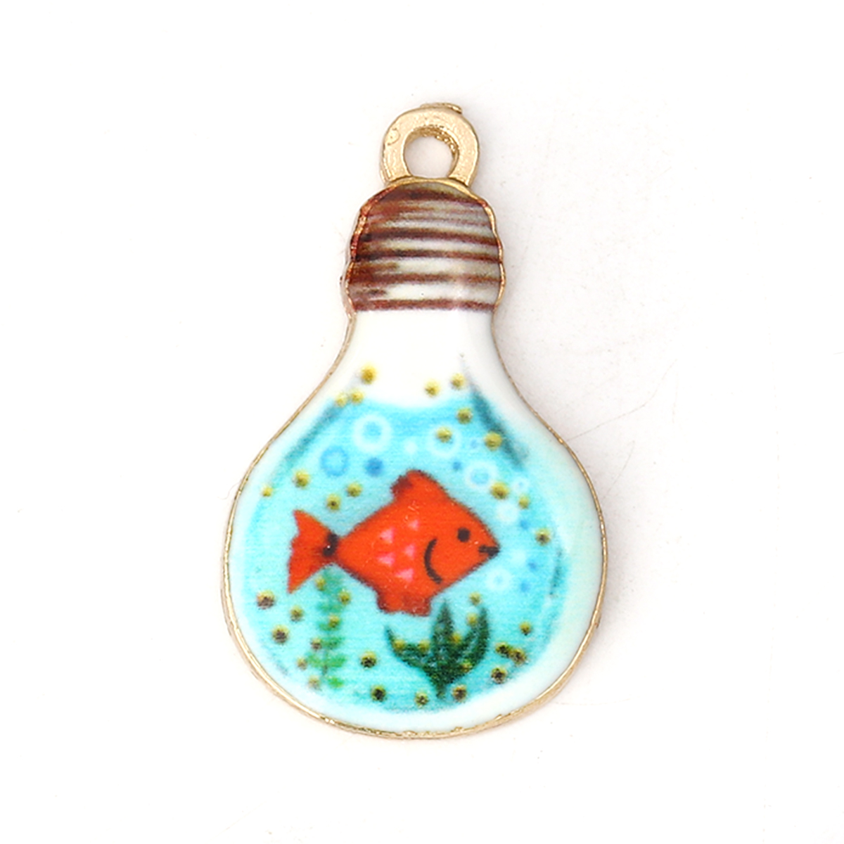 Charm   Enameld red fish Bulb